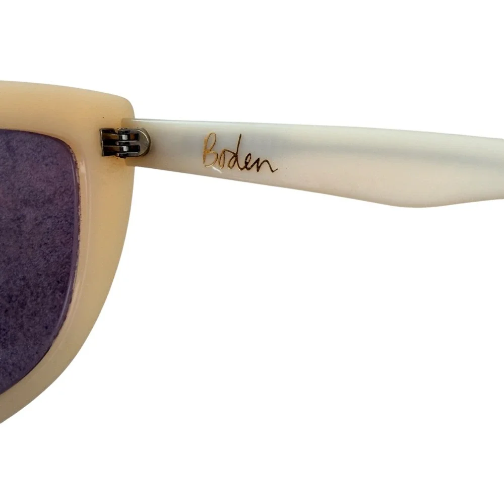 Boden Womens Ivory Cat Eye Sunglasses Cream Retro Mod Dark Lens A0384 FC3